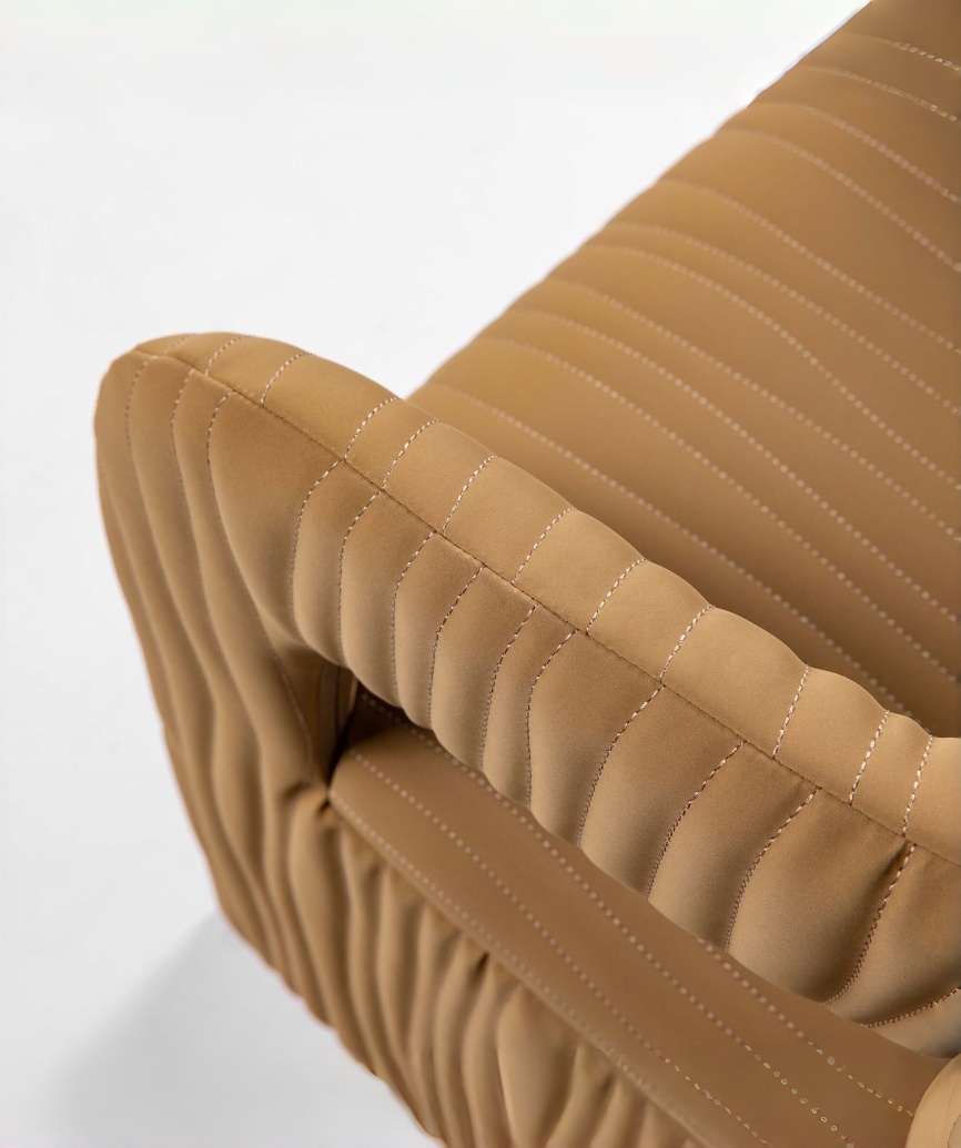 Modern Quilted Faux Leather Dining Chair with Integrated Metal Frame - Image 7
