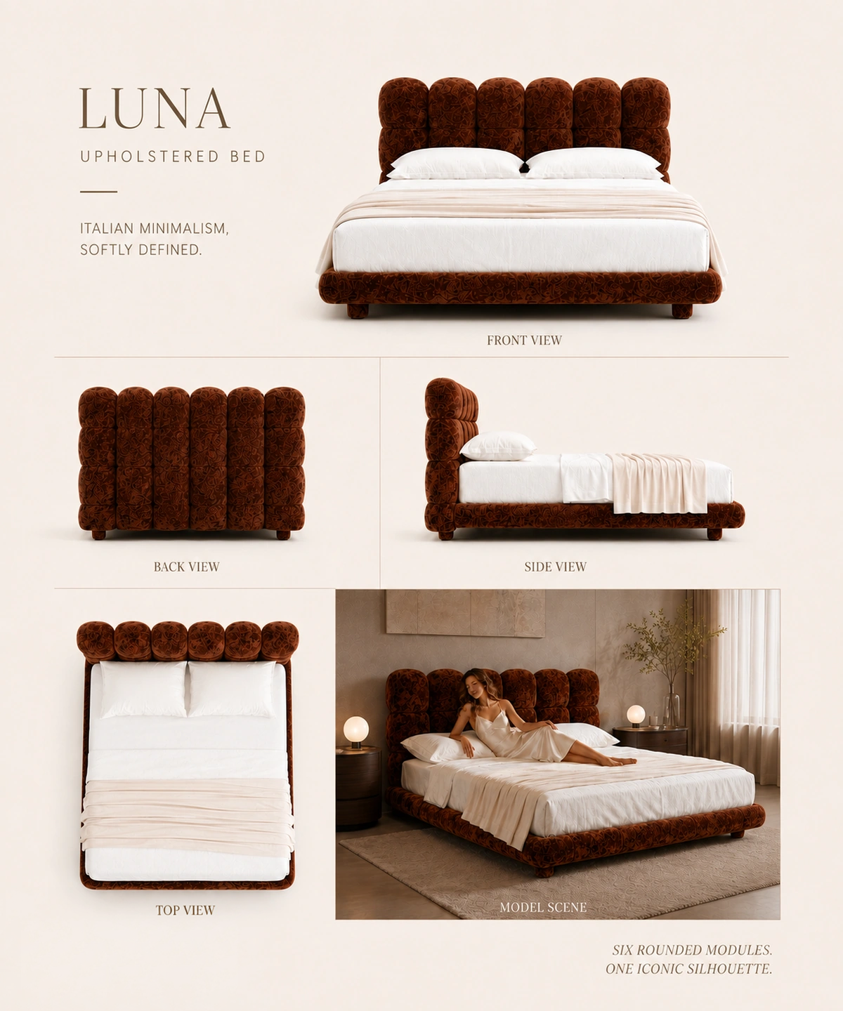 Cloud Puff Modern Upholstered Bed - Image 8