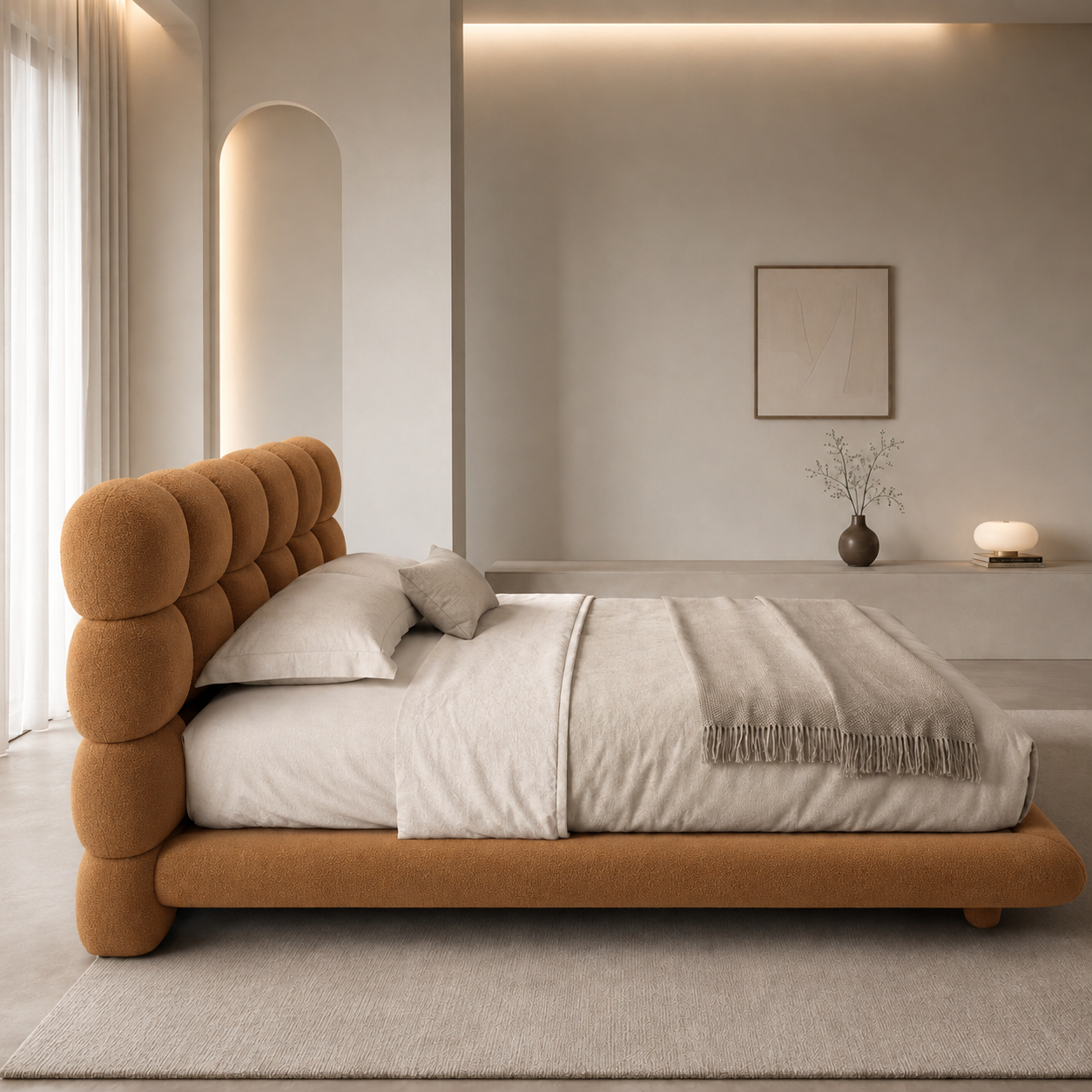Cloud Puff Modern Upholstered Bed - Image 10