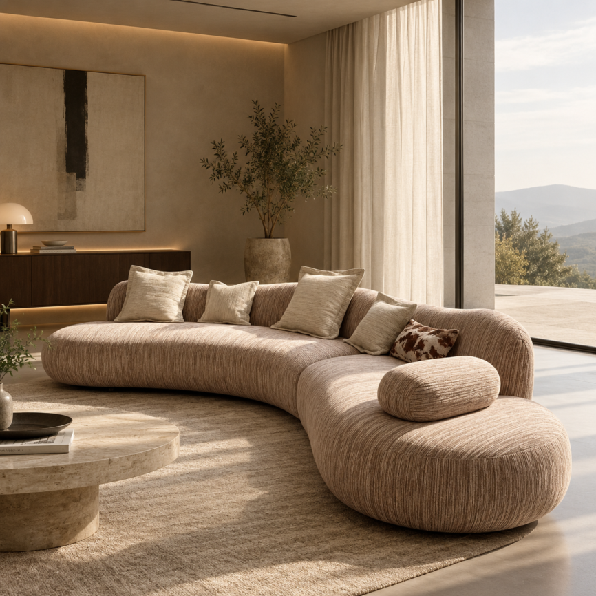 modern curved sectional sofa