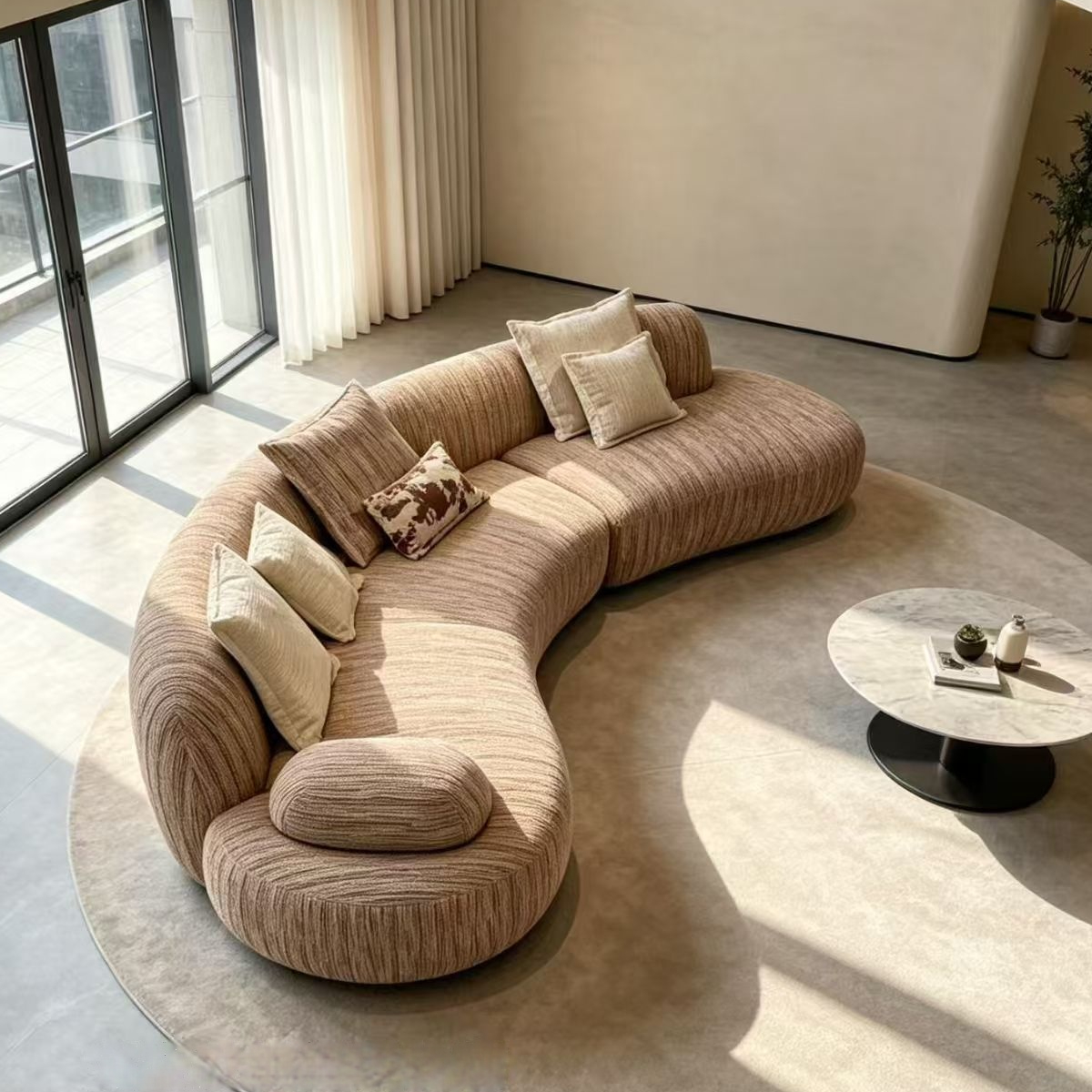 modern sofa for open concept living room