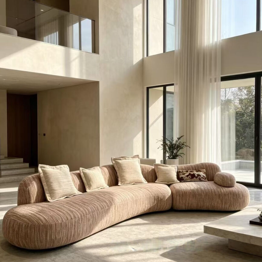 modern curved sectional sofa