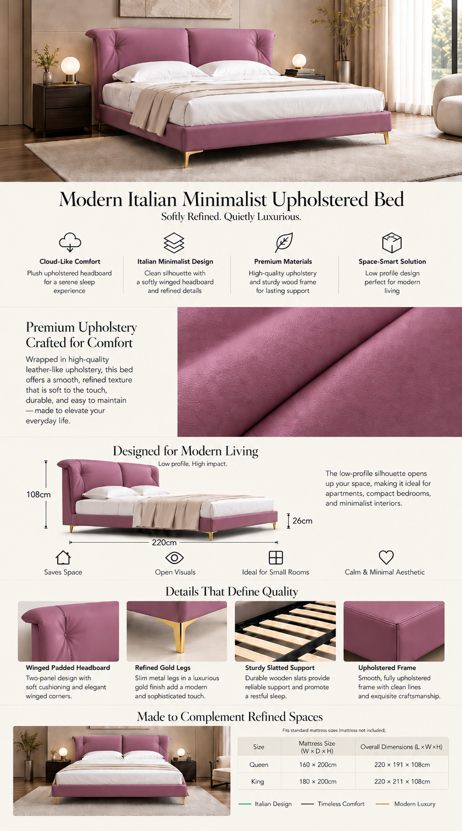 Cloud Puff Modern Upholstered Bed - Image 11